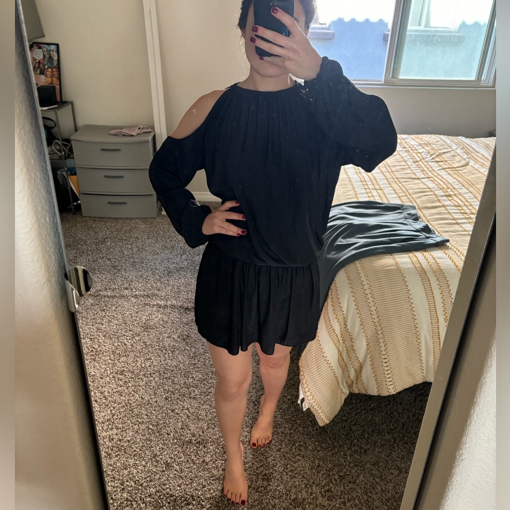 Ramy Brook NY Black exposed-shoulder dress Size S